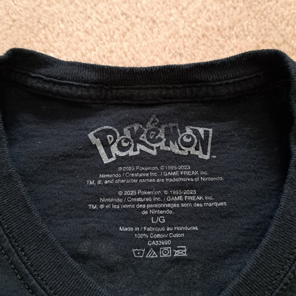 Pokemon T-Shirt Black Size Large Mens Gengar Cotton Short Sleeve Crewneck - Picture 4 of 10